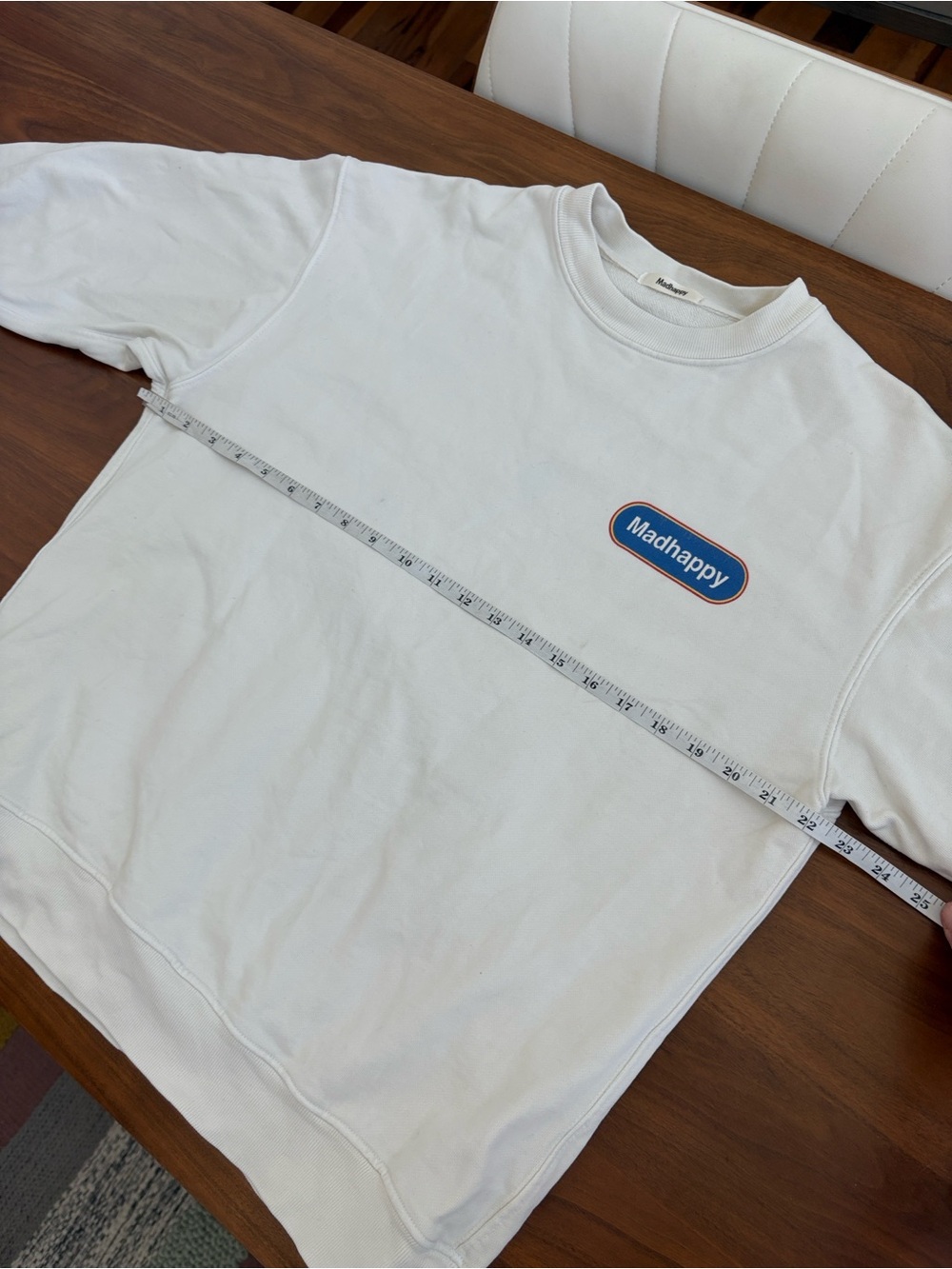 Madhappy‎ Off-White Crewneck Classics Logo Sweatshirt Pullover USA Size Small - Picture 11 of 13